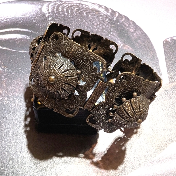 1950s Gladiator Crescent Moon Hallmarked Bracelet - Picture 3 of 7